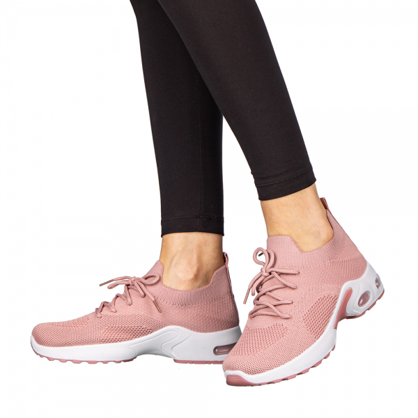 Γυναικεία αθλητικά παπούτσια ροζ από ύφασμα Fepa - Kalapod.gr